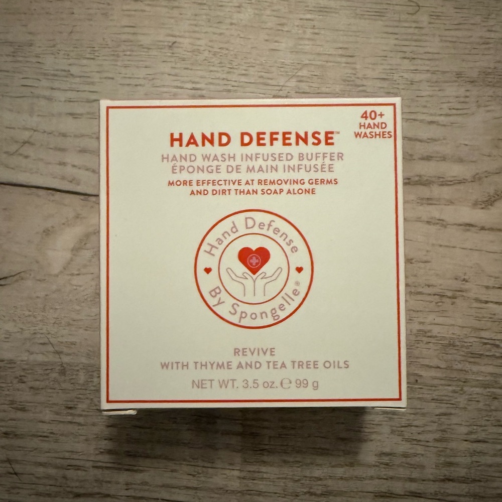 Spongelle Hand defense soap infused buffer wash revive thyme and tea tree oils